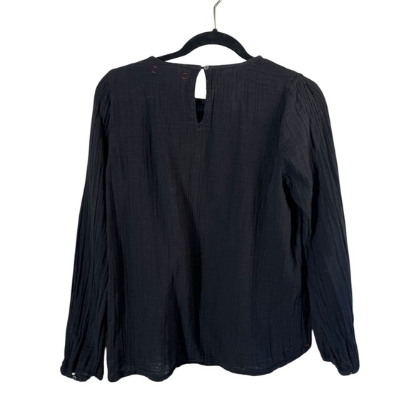 XIRENA Crewneck Cotton Gauze Long Sleeve Blouse Top - Picture 3 of 9